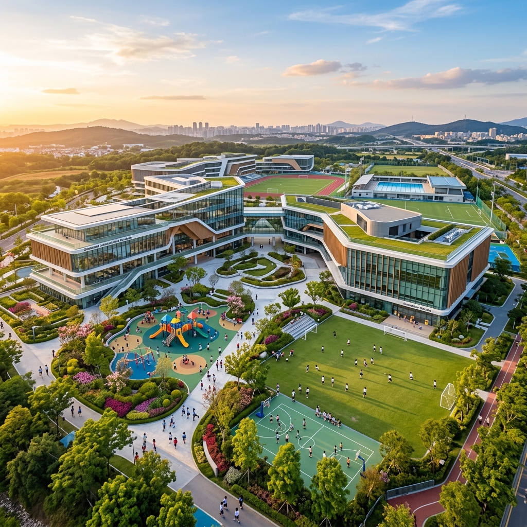 Kids Joy campus aerial view with interactive hotspots